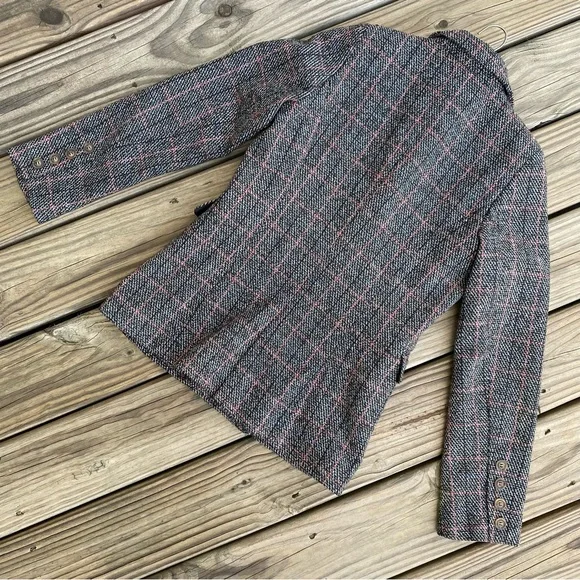 Heartloom Ivy Blazer Charcoal Plaid Button Front - Picture 14 of 15